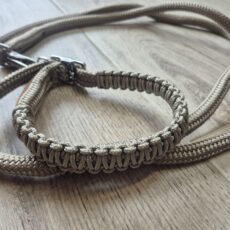 Collier pour chien réglable + laisse 1m50 bronze tressé