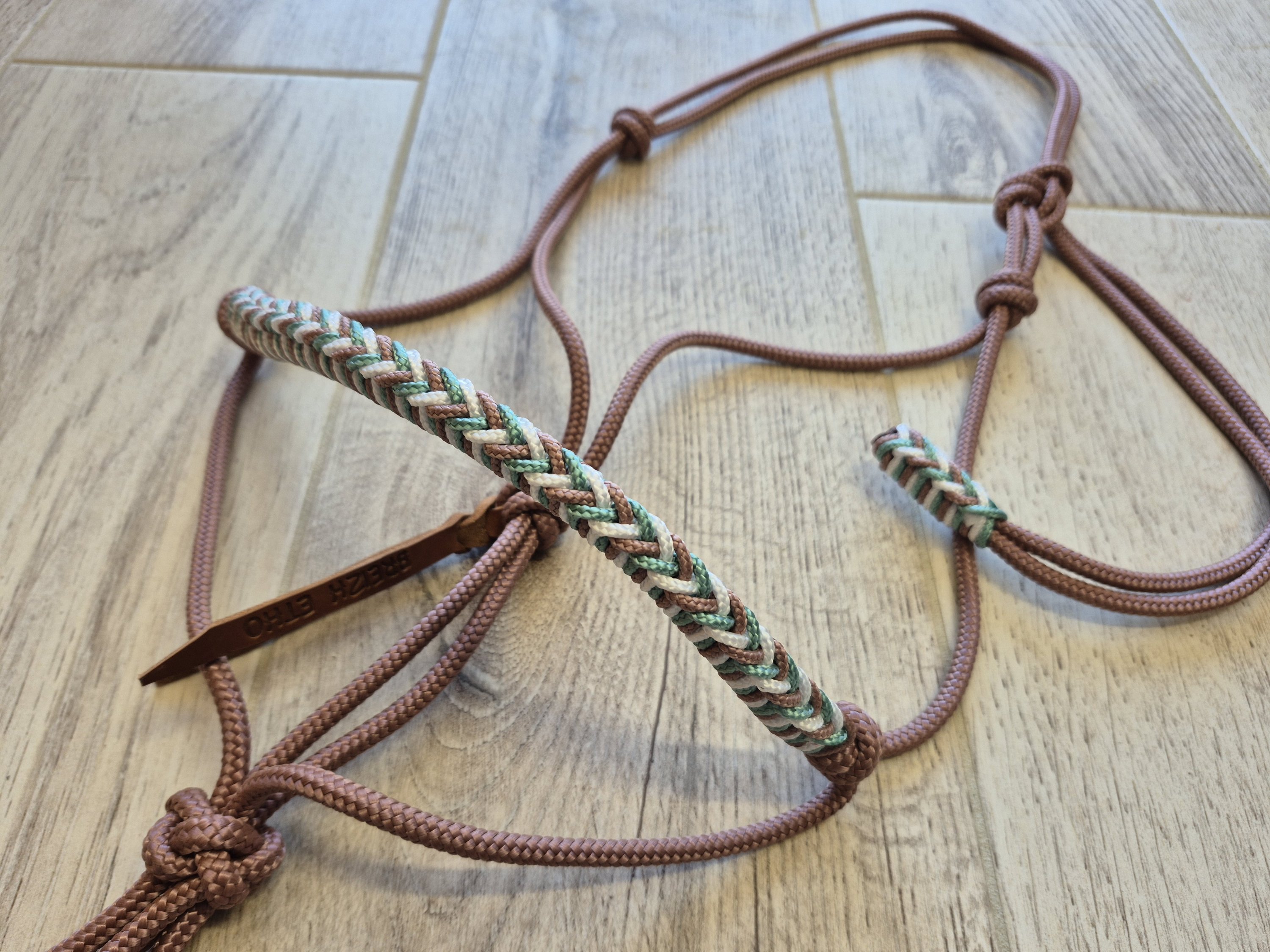 COB Licol rose gold tressé saezh rose gold blanc et vert de mer