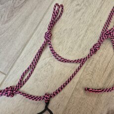 PONEY licol noir et fuchsia