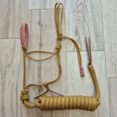 COB Licol caramel tressé saezh II caramel et rose clair + longe 3.70m