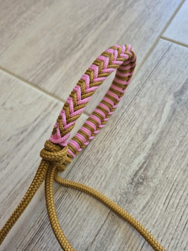 COB Licol caramel tressé saezh II caramel et rose clair + longe 3.70m – Image 2