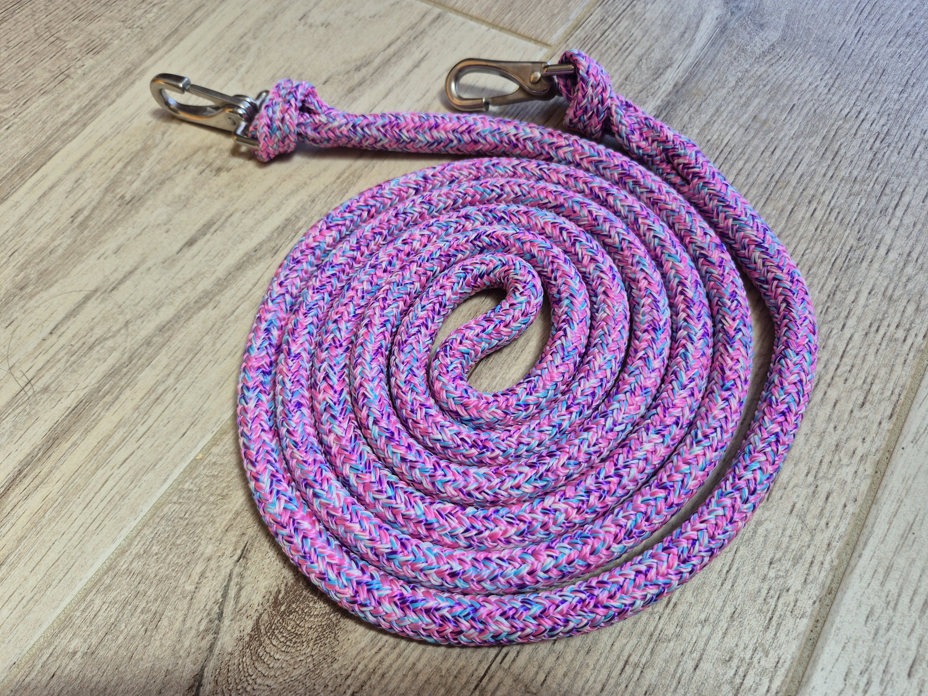 Rênes 2,50 mètres chiné rose