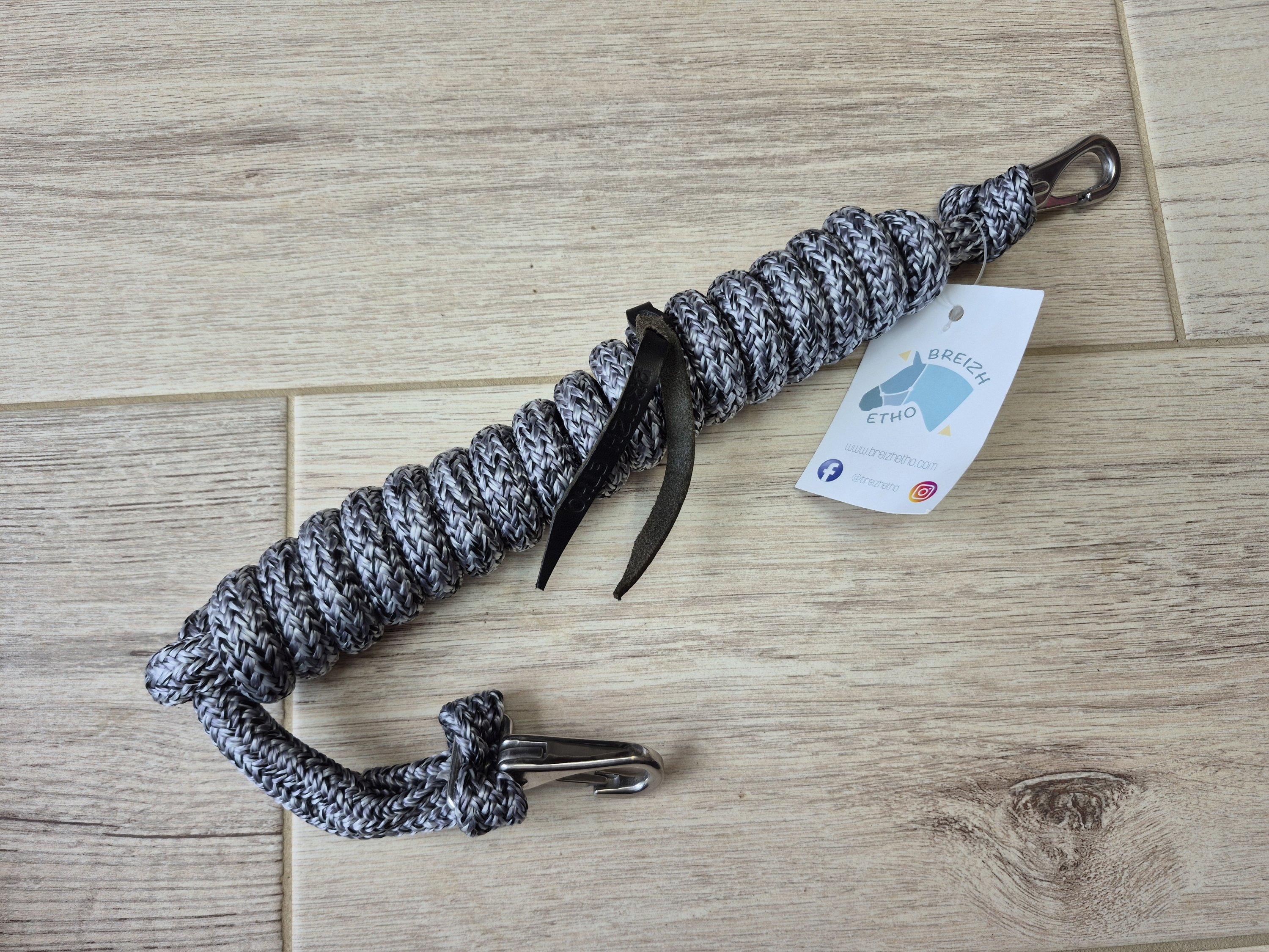 rênes 2,50 mètres chiné gris