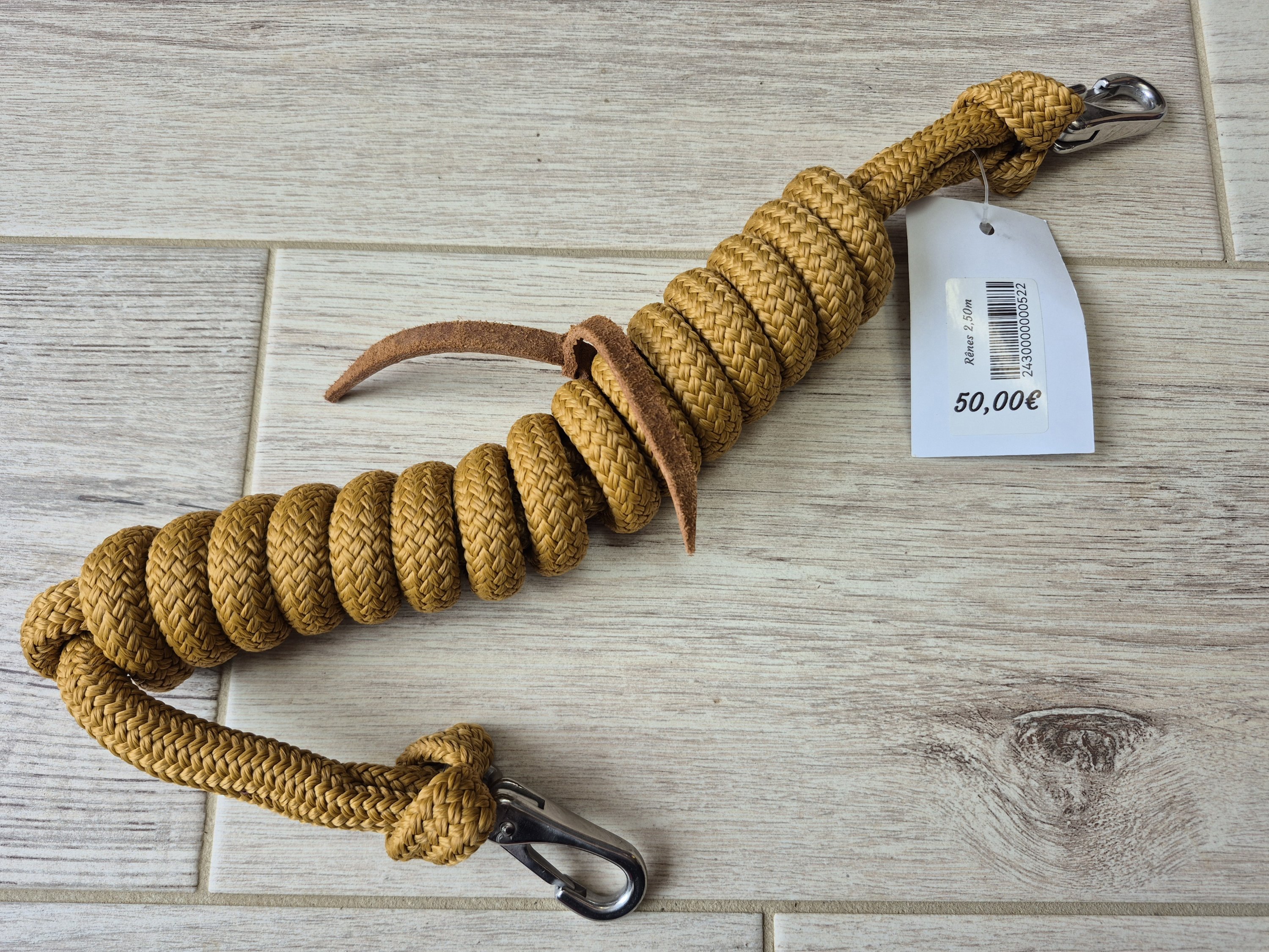 Rênes 2,50 mètres caramel