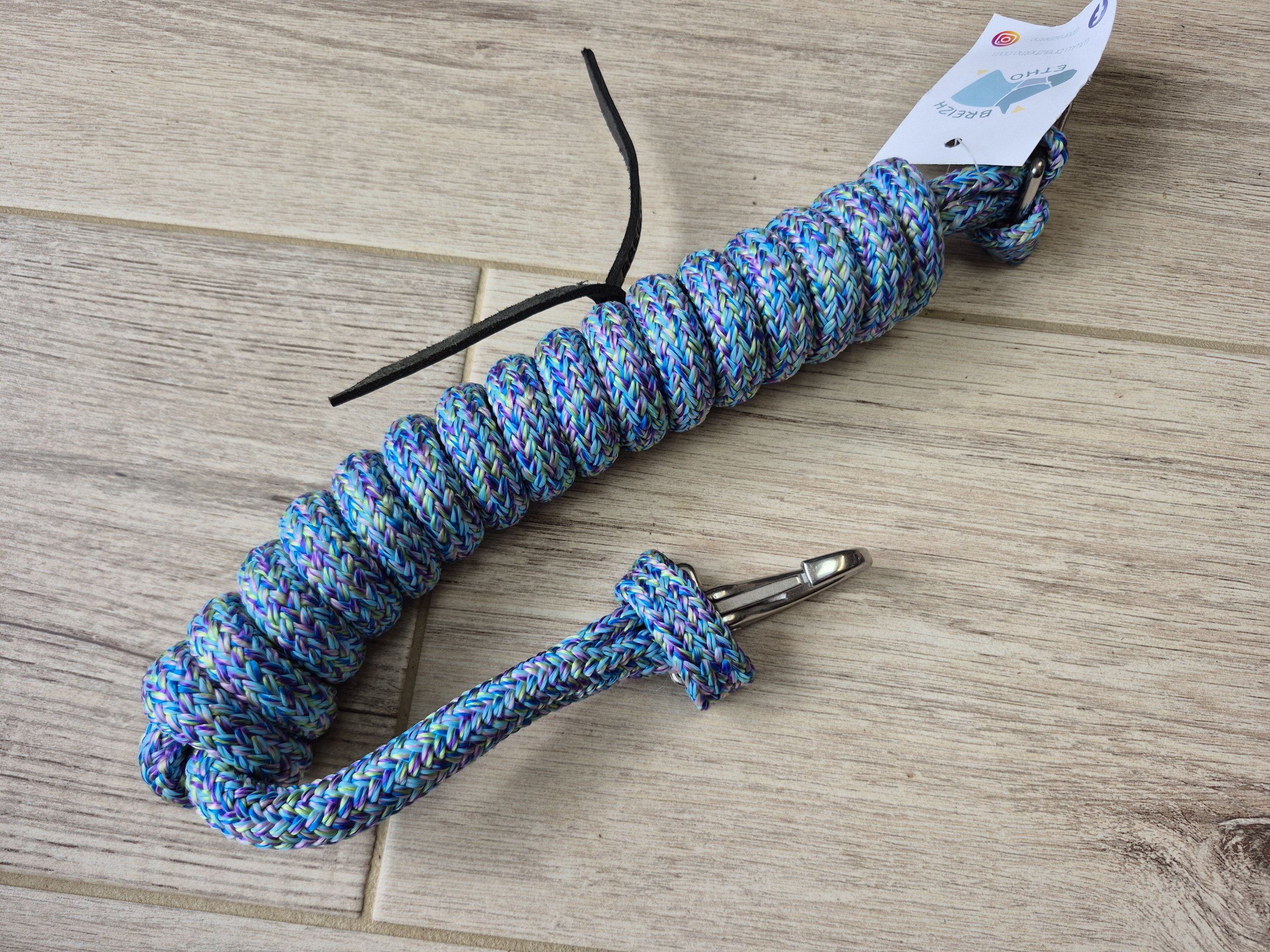 Rênes 2,50 mètres chiné bleu